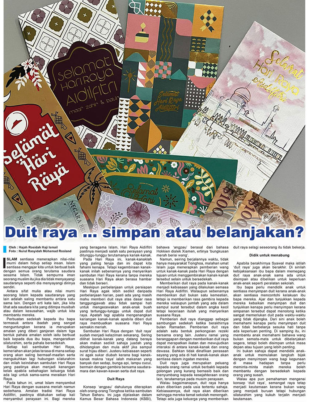 Rencana - Duit raya... simpan atau belanjakan?